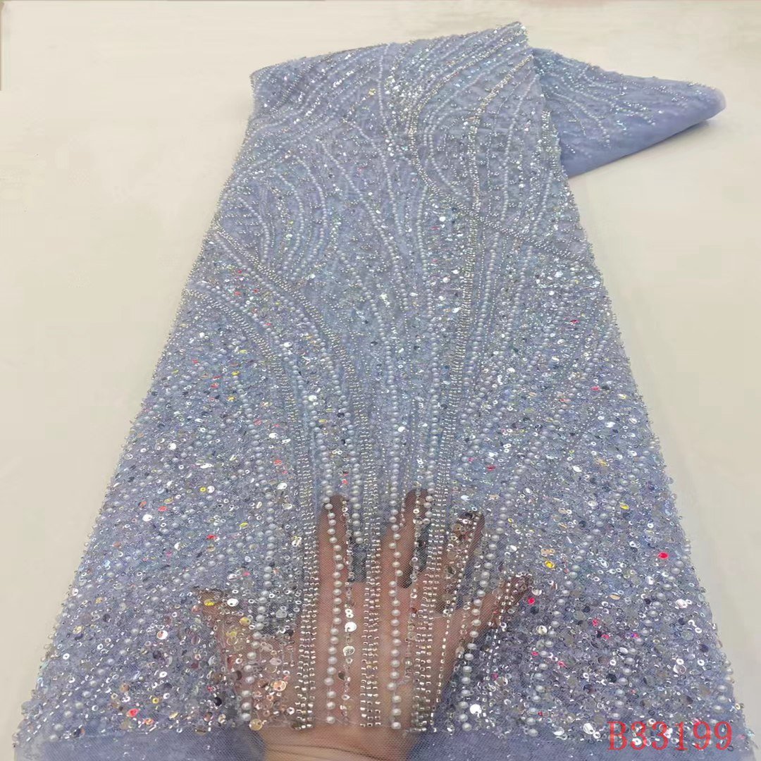 wholesale price and high quality sequin lace fabric embroidery black material tulle