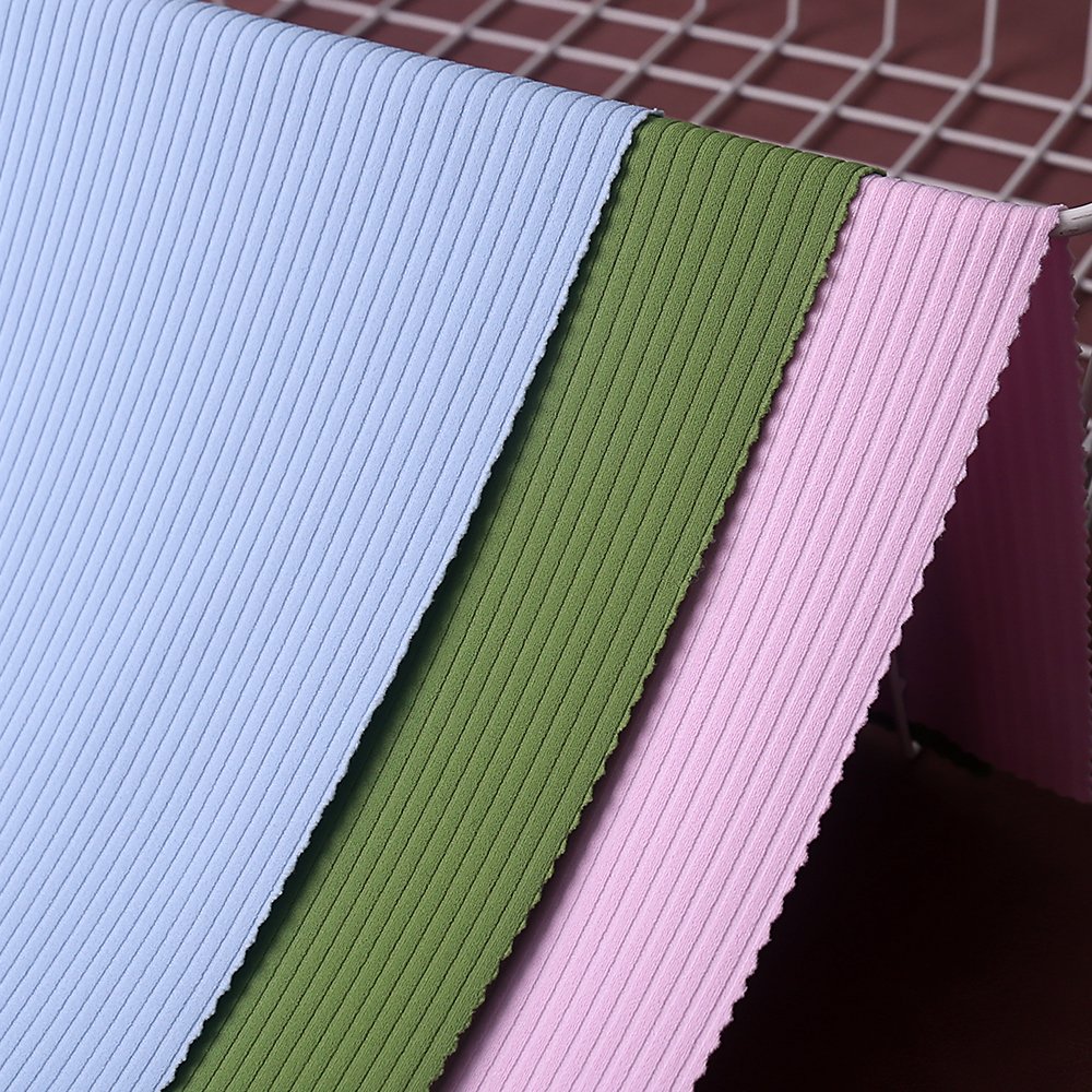Nylon high elasticity knitted ribbed staircase fabric magic strip yoga clothes tight pants sports fabric
