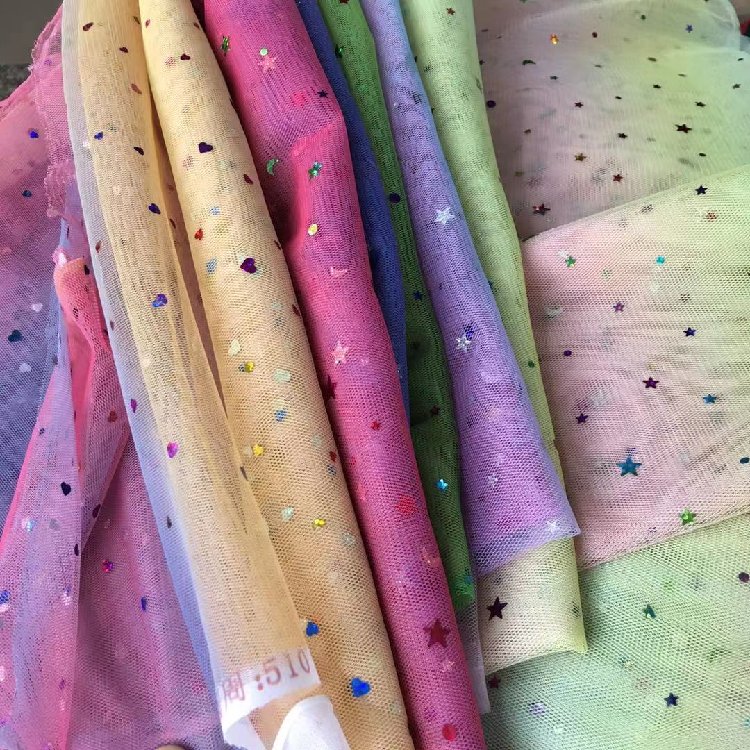 Wholesale Glitter Tulle Fabric Star Sequin Dress