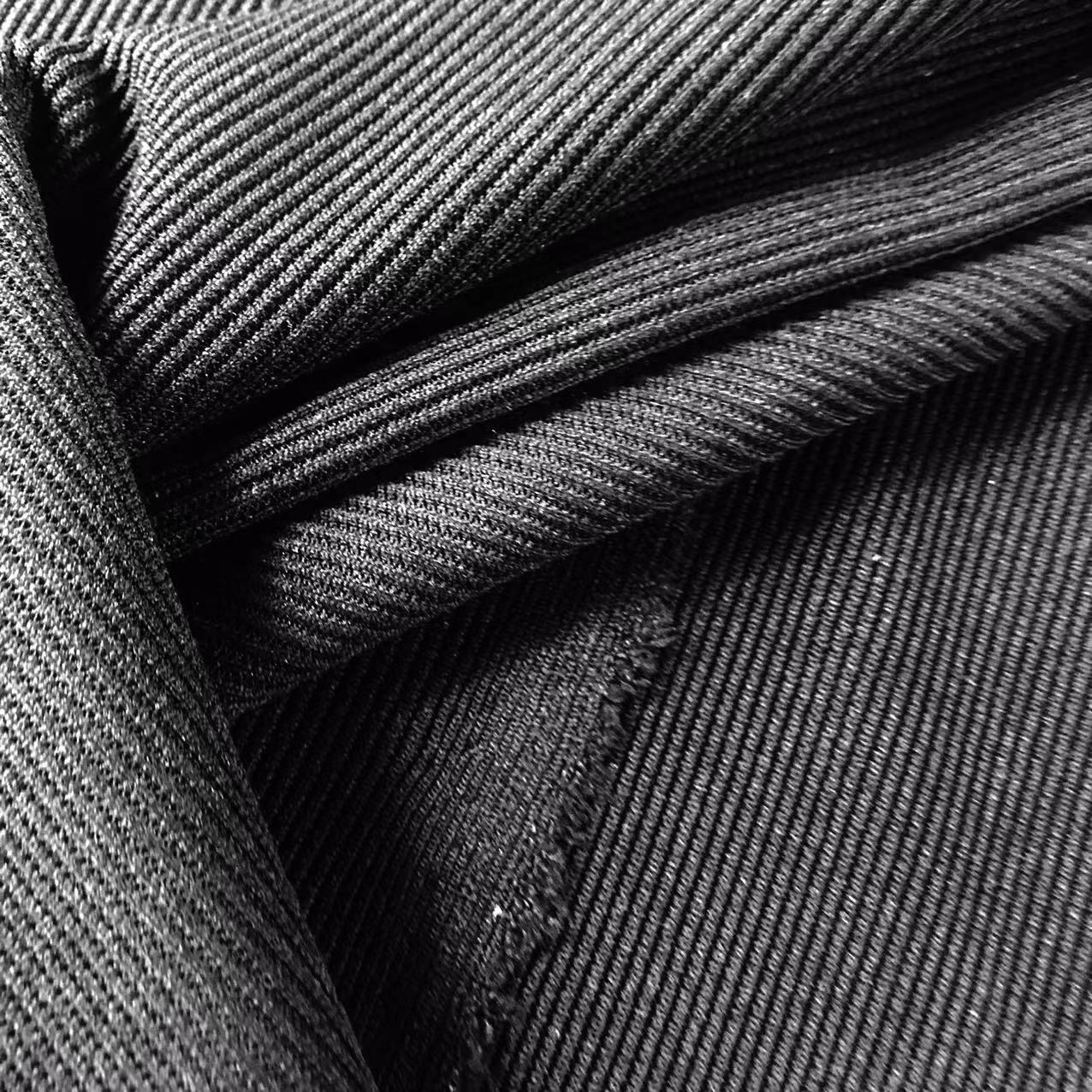 Popular sale comfortable 32s ribbed cuff fabric custom plain dyed 100 organic cotton 2x2 rib knit fabric