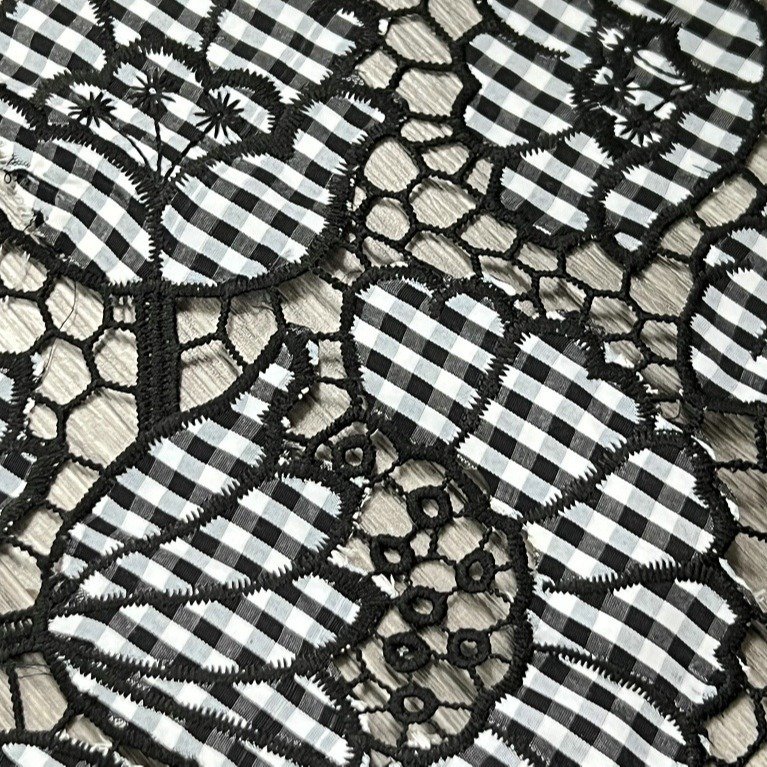 Factory Direct Sales In-stock Supply EG-1917124 Yarn Dyed Fabric Laser Embroidery Fabric