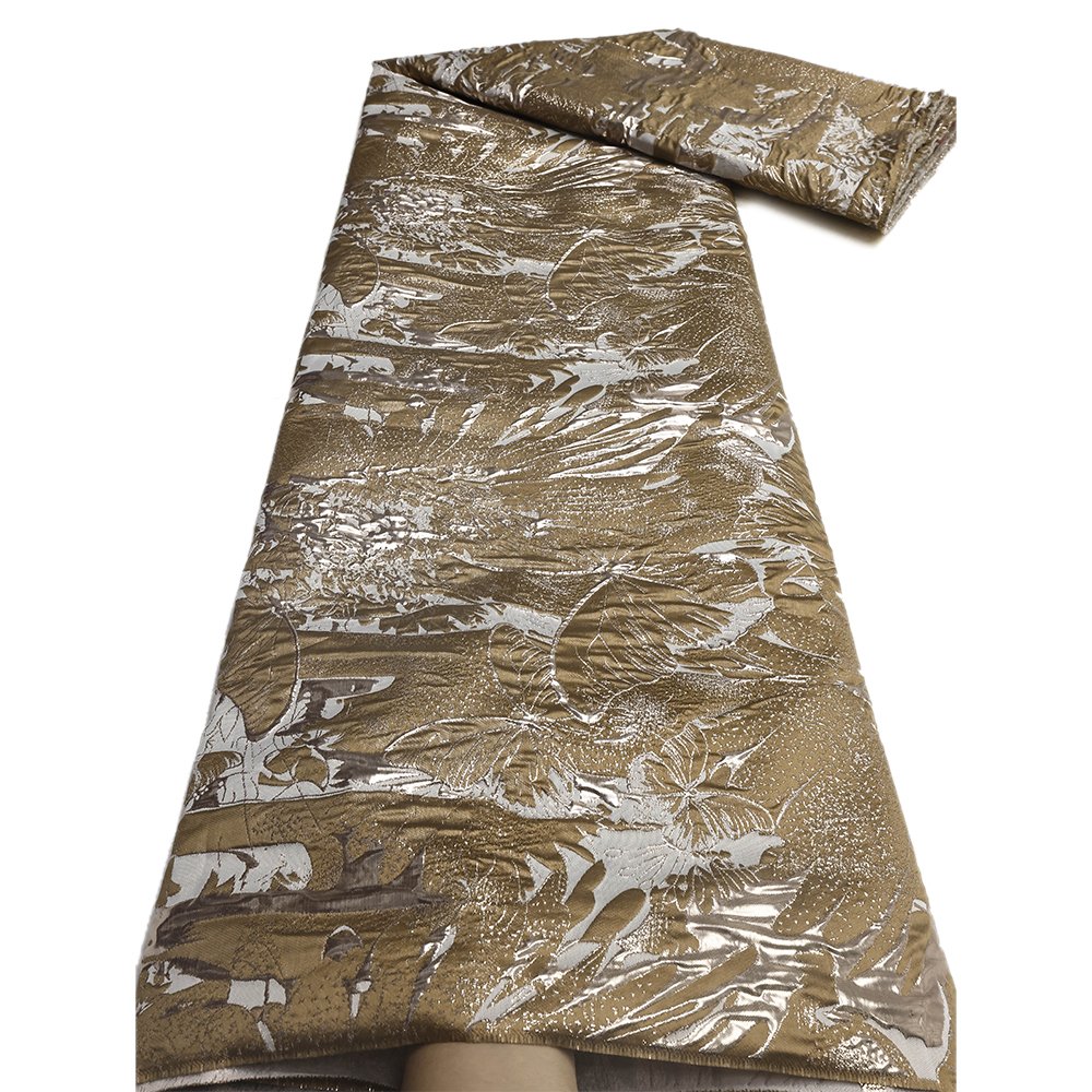 NI.AI Luxury Embroidery Lace Fabric Shiny Embossed Damask Jacquard Fabric Brocade Jacquard Fabric