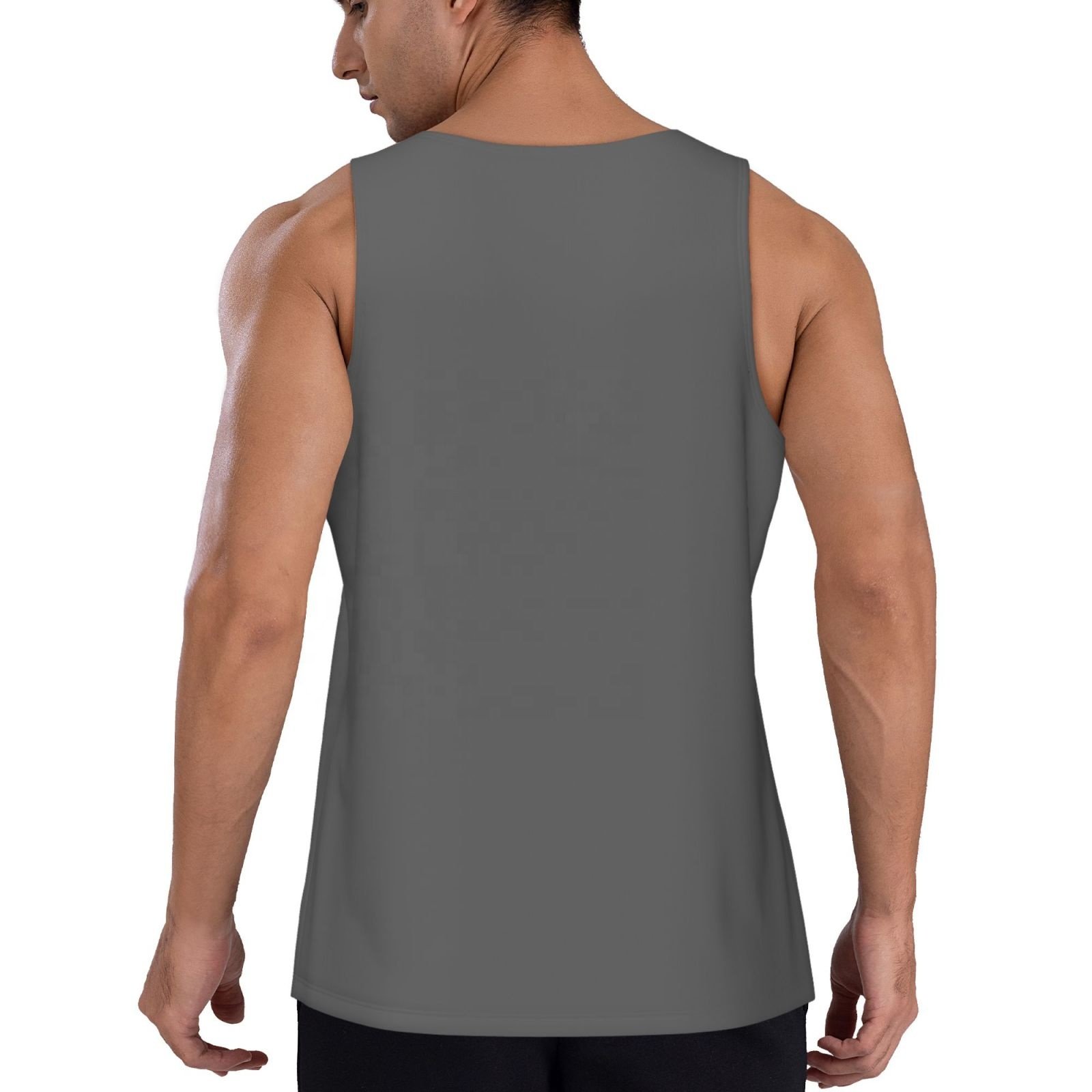 High Quality Fitness Bodybuilding Custom Designs Basics Gym Tank Tops Gray Men Singlet Casual 100% Polyester Street wear Vest