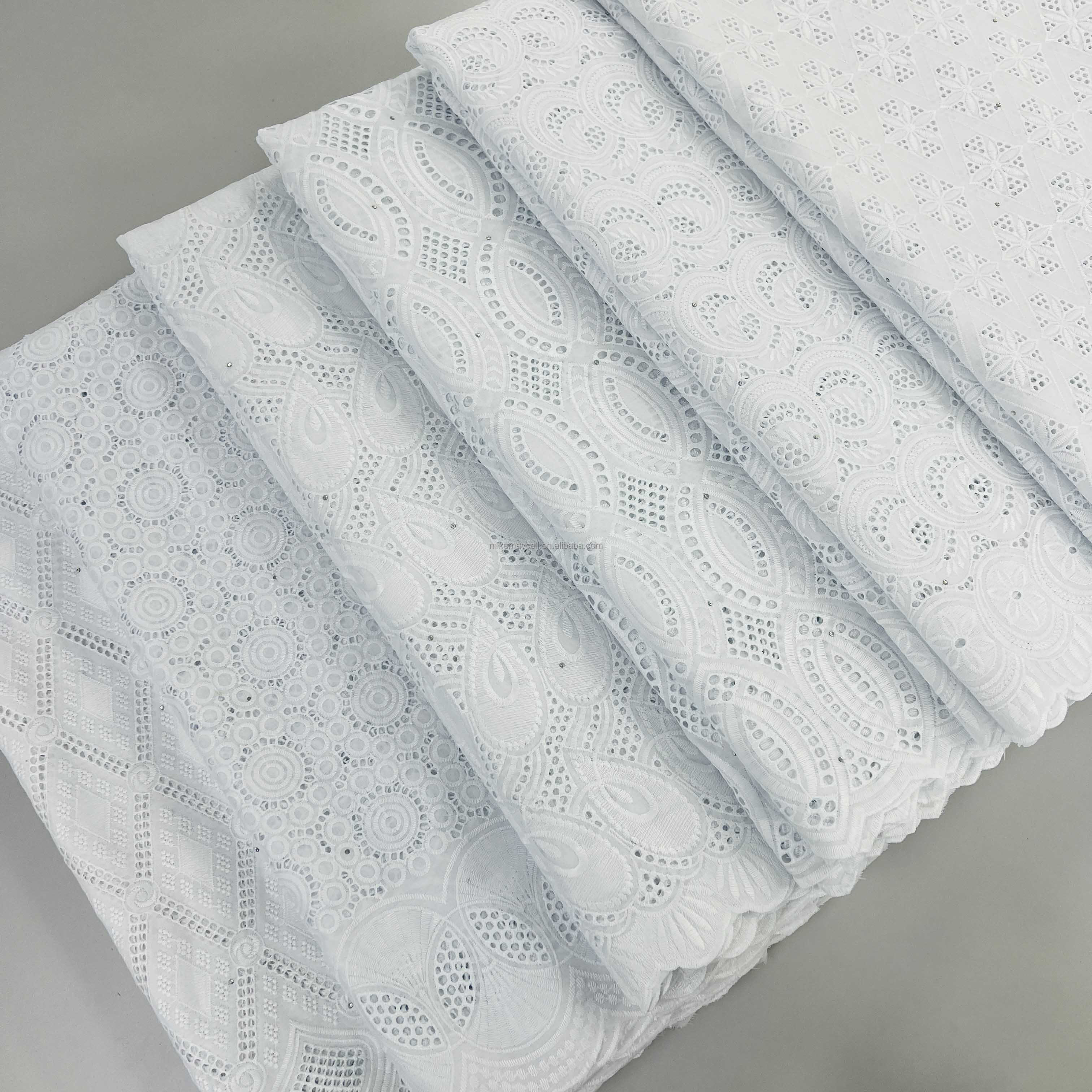 High Quality French Net Lace 100% Cotton Fabric Women Embroidered Swiss Voile Cotton Lace for Wedding