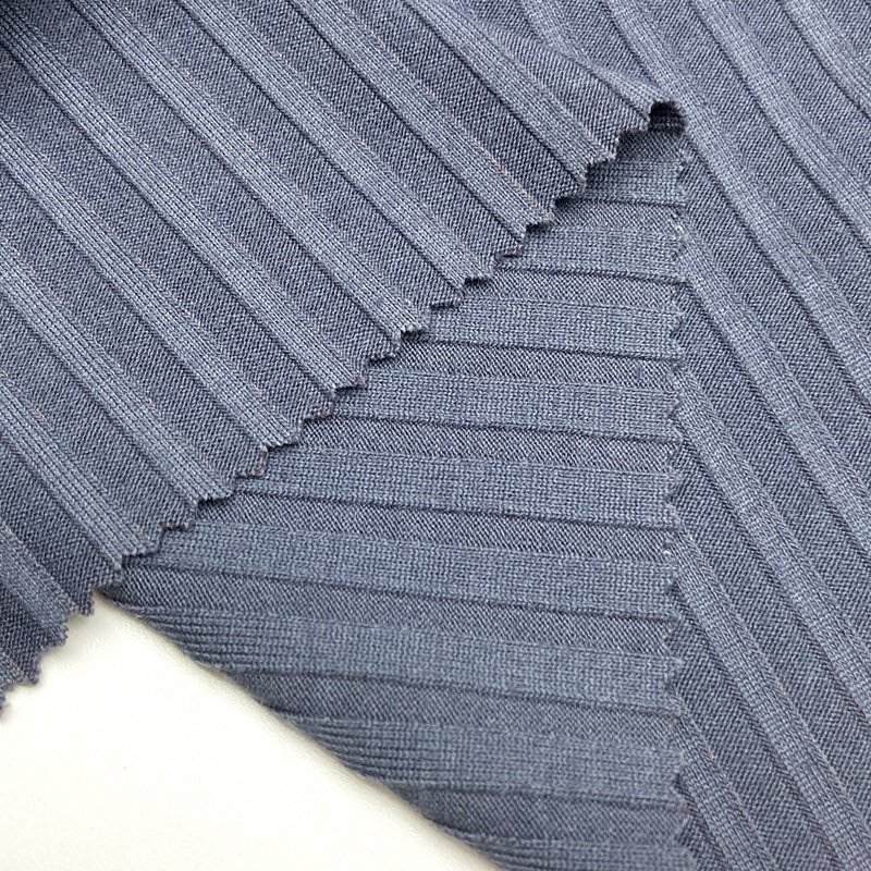 Custom color ribbing 78% polyester 18% rayon 4% spandex wide soft knitting 6*6 TR rib fabric for sweater