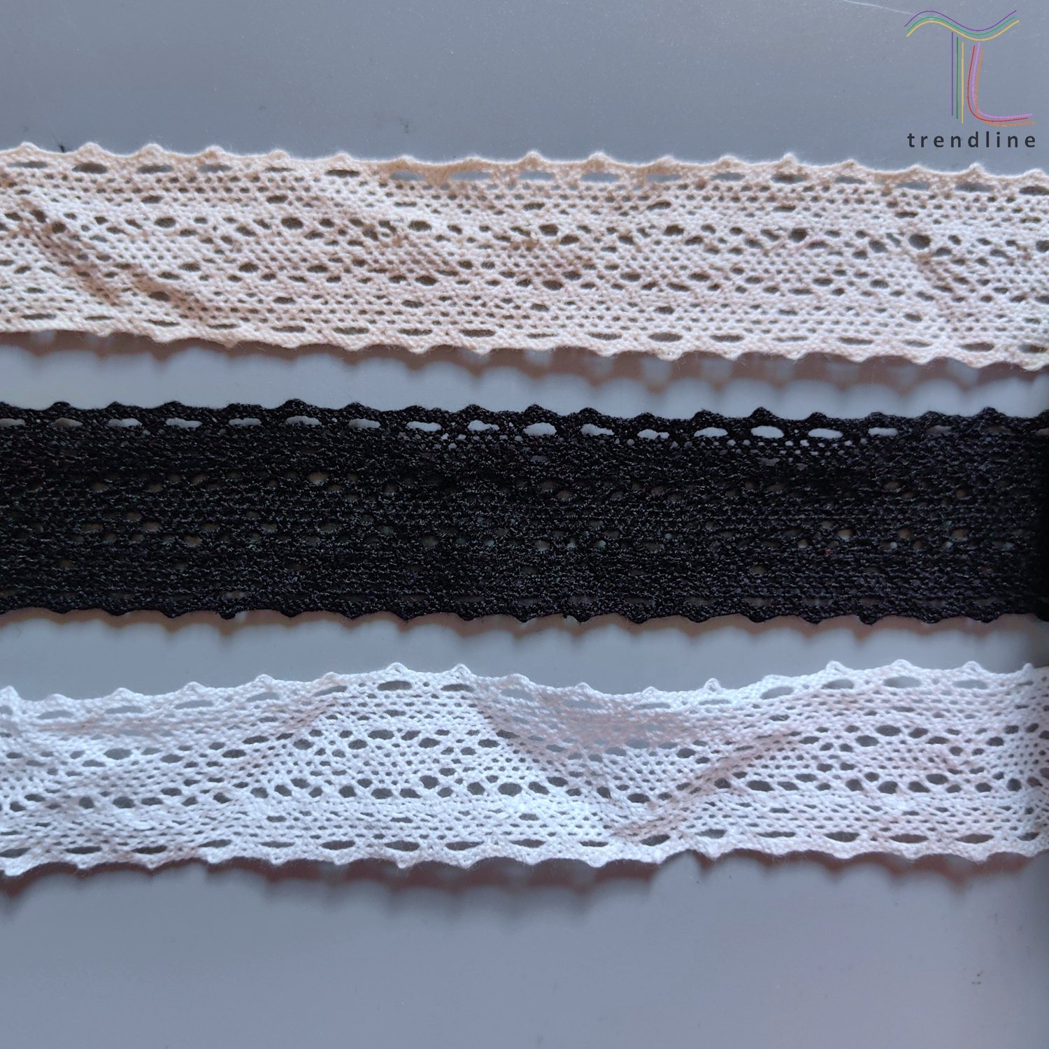 3cm pure ivory white black gallon torchon cotton woven lace trim for sleeves