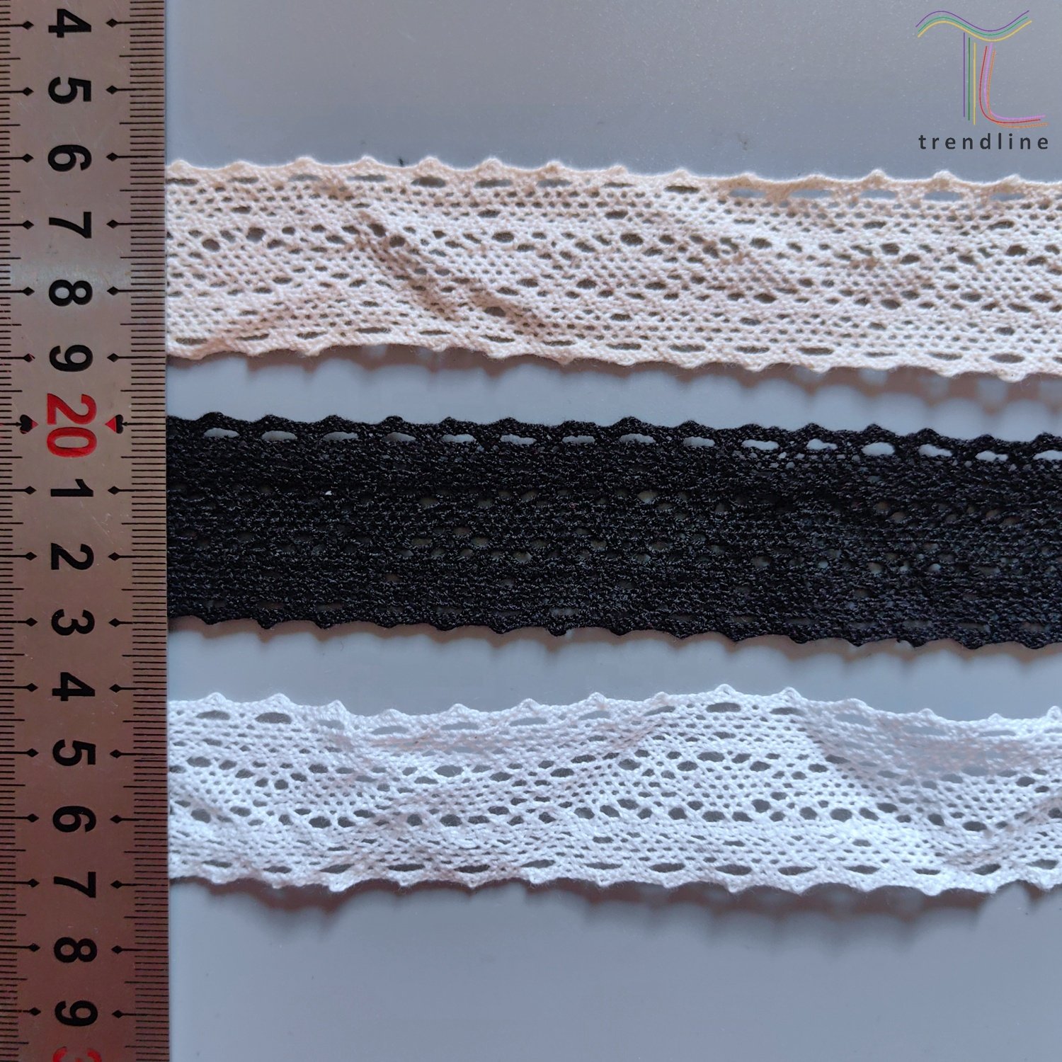 3cm pure ivory white black gallon torchon cotton woven lace trim for sleeves