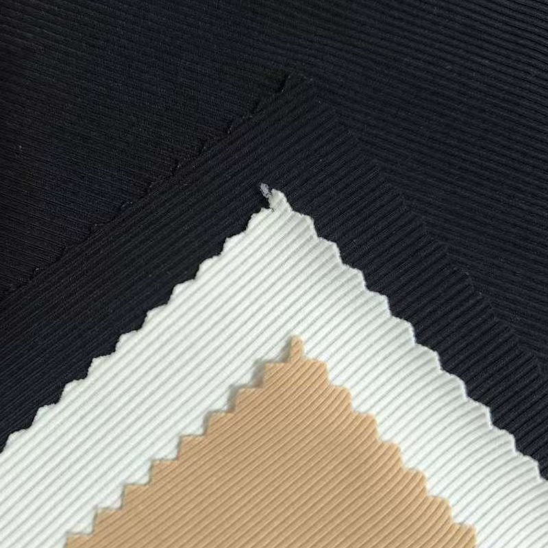 Four-Way Stretch Wicking Soft Breathable Jersey Rib Knit Fabric Nylon Spandex Fabric for Gym Sport Yoga Wear
