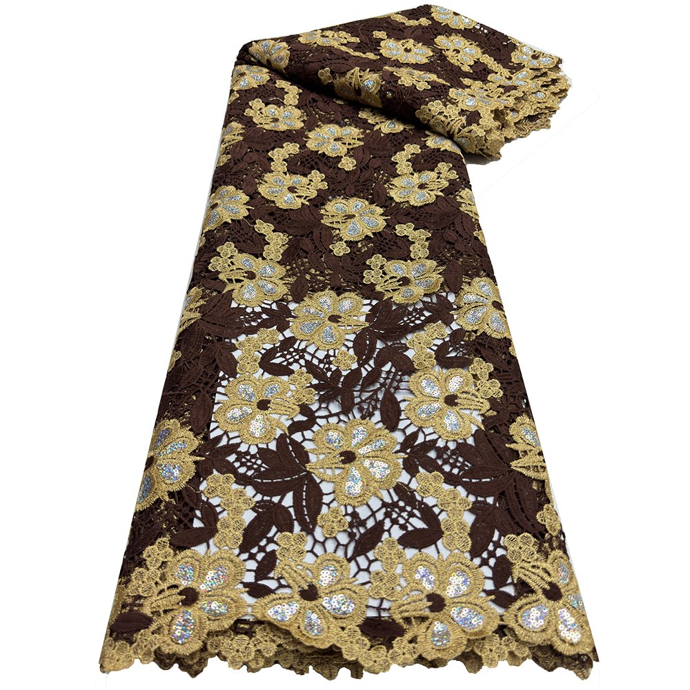 NI.AI Colorful Soft African Guipure Lace High Quality Plain Couple Cord Lace Cupion Embroidery Fabric for Ladies Gentlemen Dress