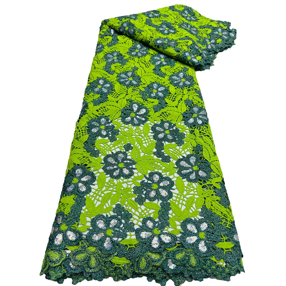 NI.AI Colorful Soft African Guipure Lace High Quality Plain Couple Cord Lace Cupion Embroidery Fabric for Ladies Gentlemen Dress