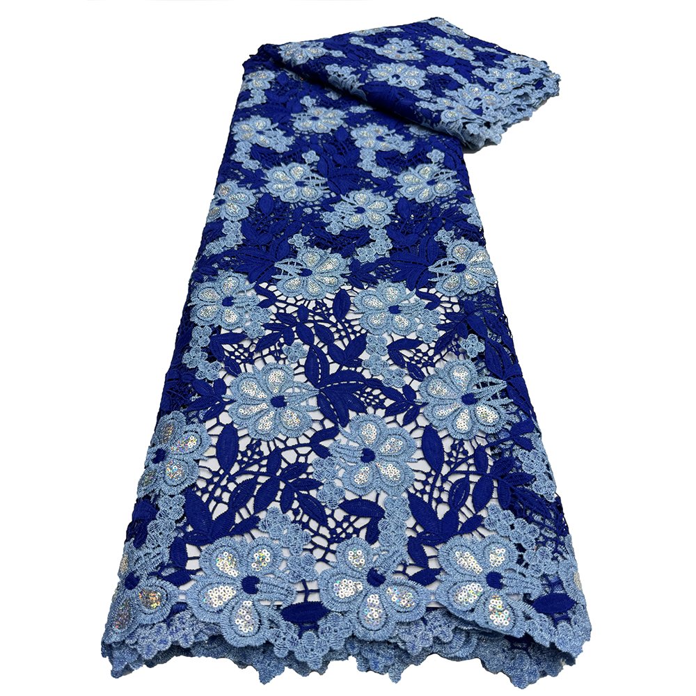 NI.AI Colorful Soft African Guipure Lace High Quality Plain Couple Cord Lace Cupion Embroidery Fabric for Ladies Gentlemen Dress
