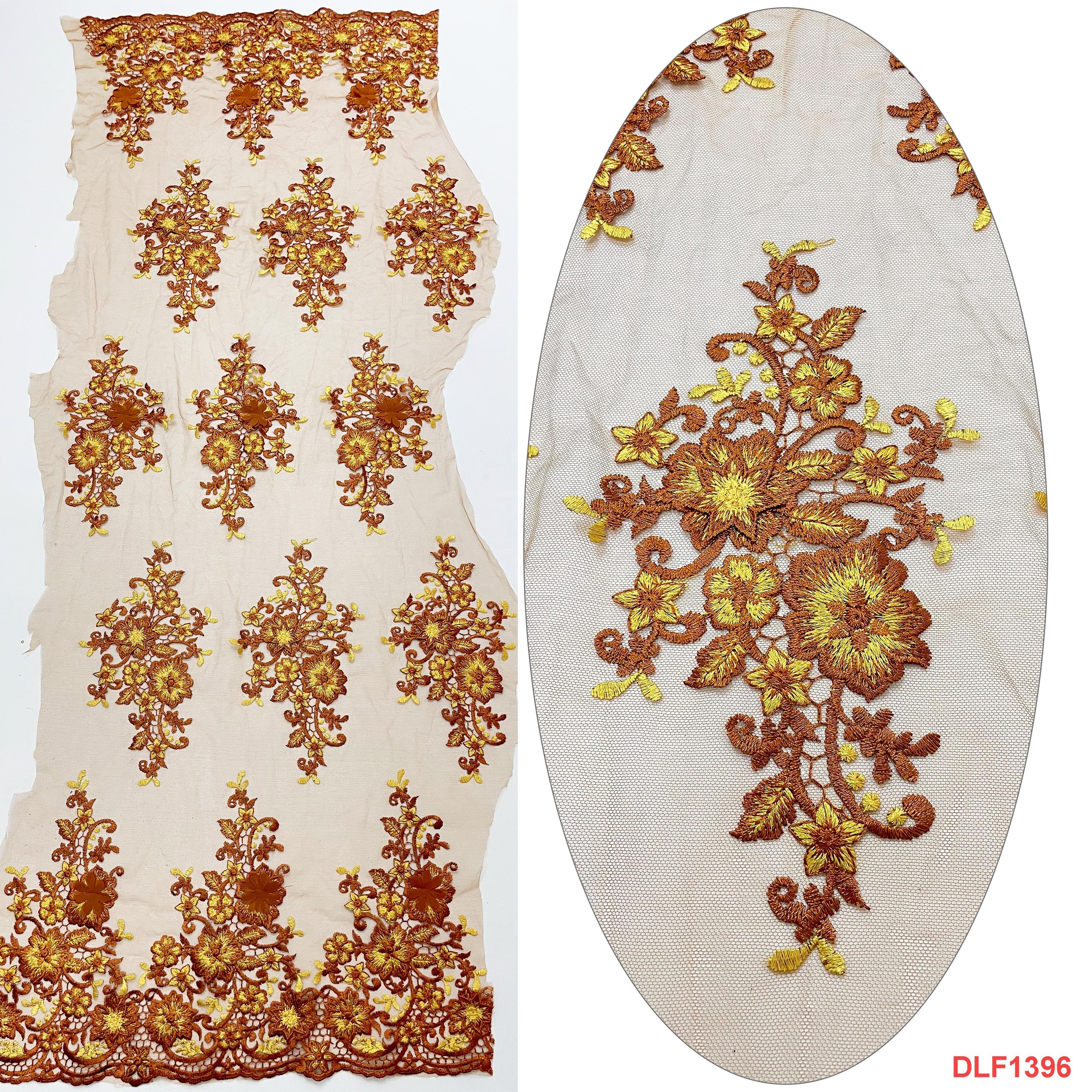 3D Flower embroidery lace trim side polyester tulle fabric tela de tul encaje bordado for Sale embroidery beaded lace fabric