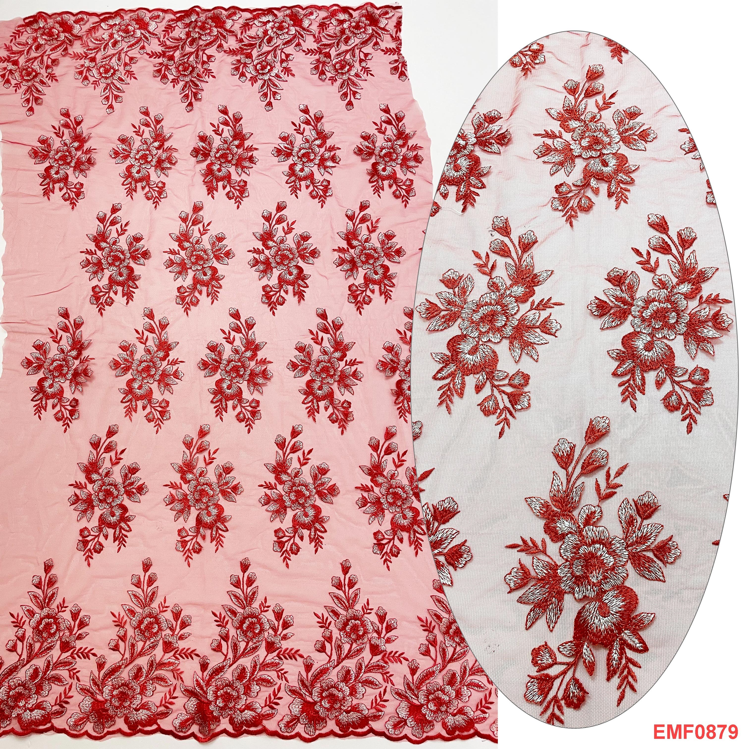 3D Flower embroidery lace trim side polyester tulle fabric tela de tul encaje bordado for Sale embroidery beaded lace fabric