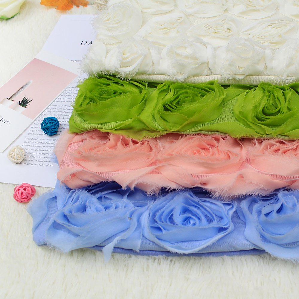 Pure and fresh rose chiffon embroidery fabric for pillow cover manufacturers wholesale