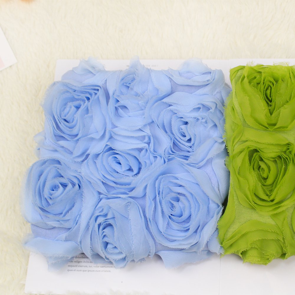 Pure and fresh rose chiffon embroidery fabric for pillow cover manufacturers wholesale