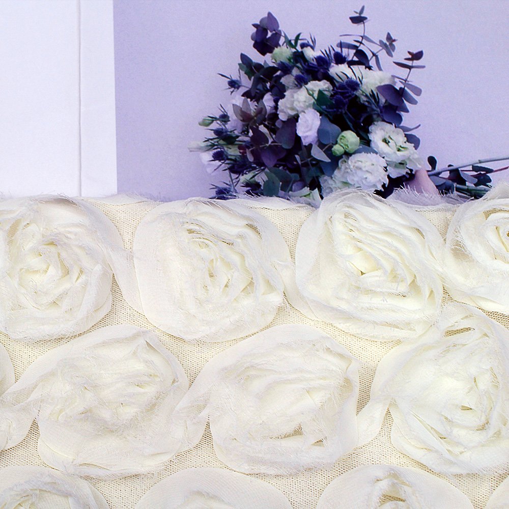 Pure and fresh rose chiffon embroidery fabric for pillow cover manufacturers wholesale