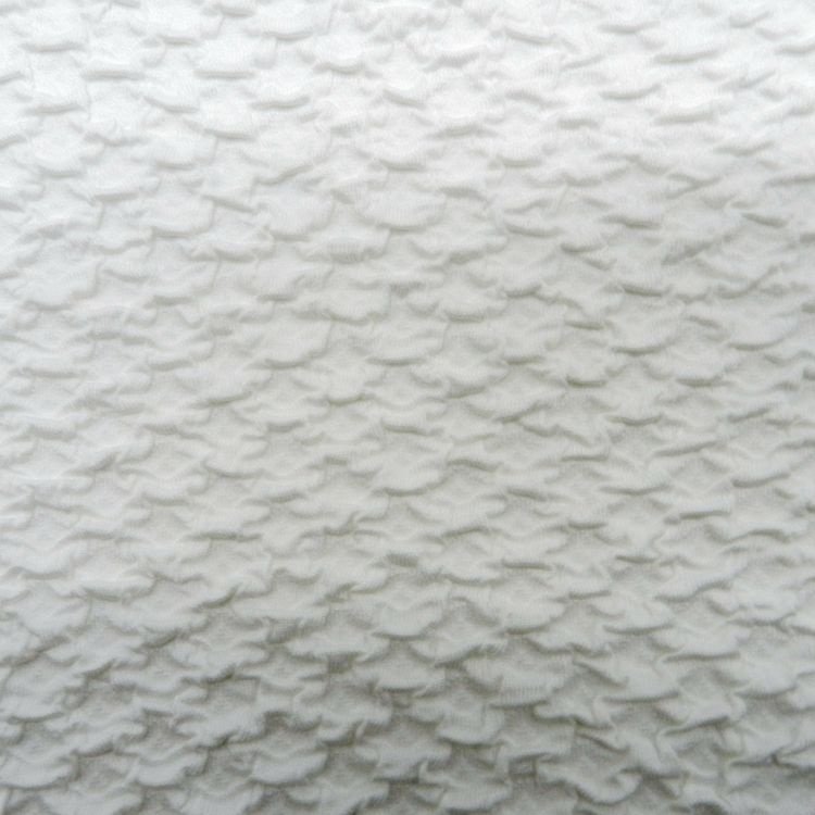White color high quality knitted high stretch pleated crinkle seersucker ribs jacquard fabric for swimwear dress garments sports