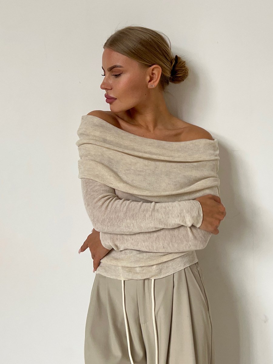 Women Casual Long Sleeve Fall Sweaters Crew Neck Solid Color Soft Ribbed Knitted Oversized Pullover Loose Fit Jumper