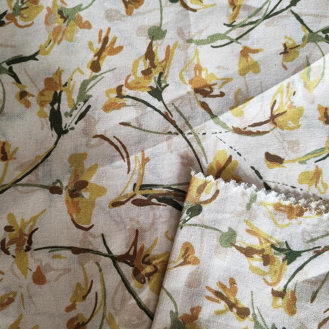 China Factory Manufacture Hot Sales Design Pattern Digital Printed Linen Fabric Woven Ramie Cotton Fabric For Garment