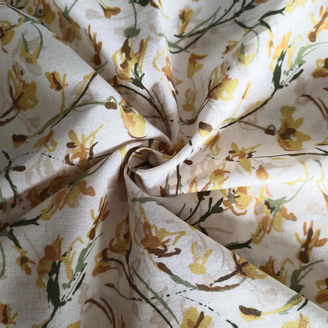 China Factory Manufacture Hot Sales Design Pattern Digital Printed Linen Fabric Woven Ramie Cotton Fabric For Garment