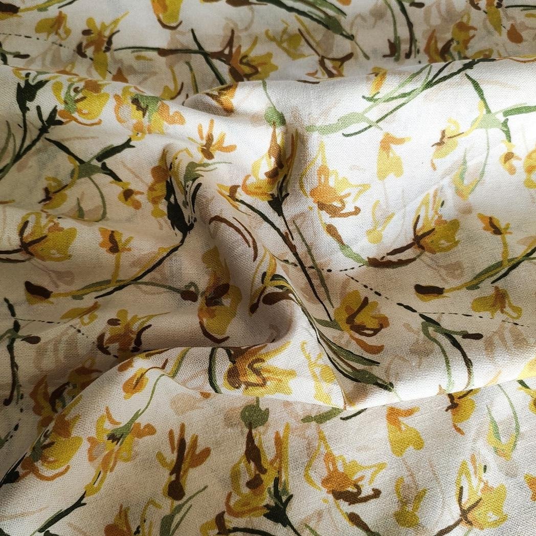 China Factory Manufacture Hot Sales Design Pattern Digital Printed Linen Fabric Woven Ramie Cotton Fabric For Garment