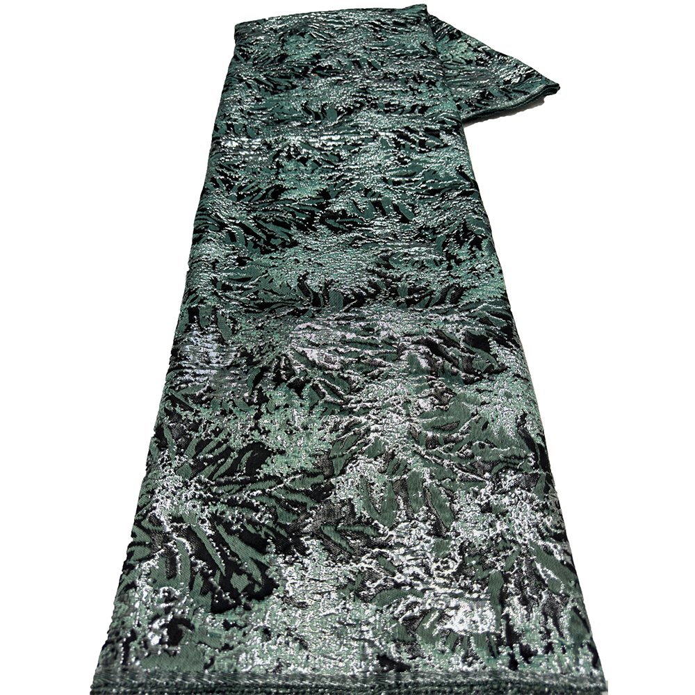NI.AI Blue Good Quality Embroidery Pattern Brocade Jacquard African Luxury French Fancy Brocade Fabric For Women Wedding Dress