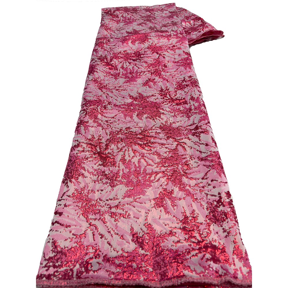 NI.AI Blue Good Quality Embroidery Pattern Brocade Jacquard African Luxury French Fancy Brocade Fabric For Women Wedding Dress