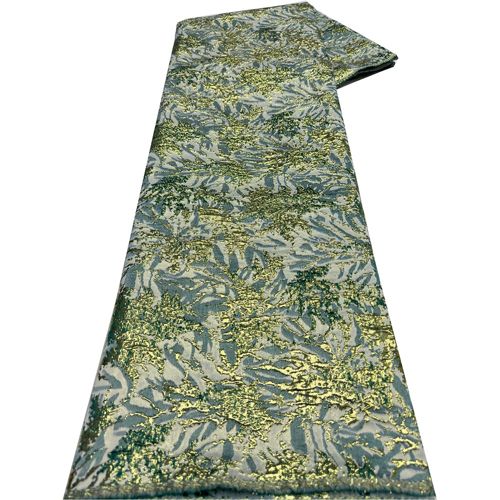 NI.AI Blue Good Quality Embroidery Pattern Brocade Jacquard African Luxury French Fancy Brocade Fabric For Women Wedding Dress