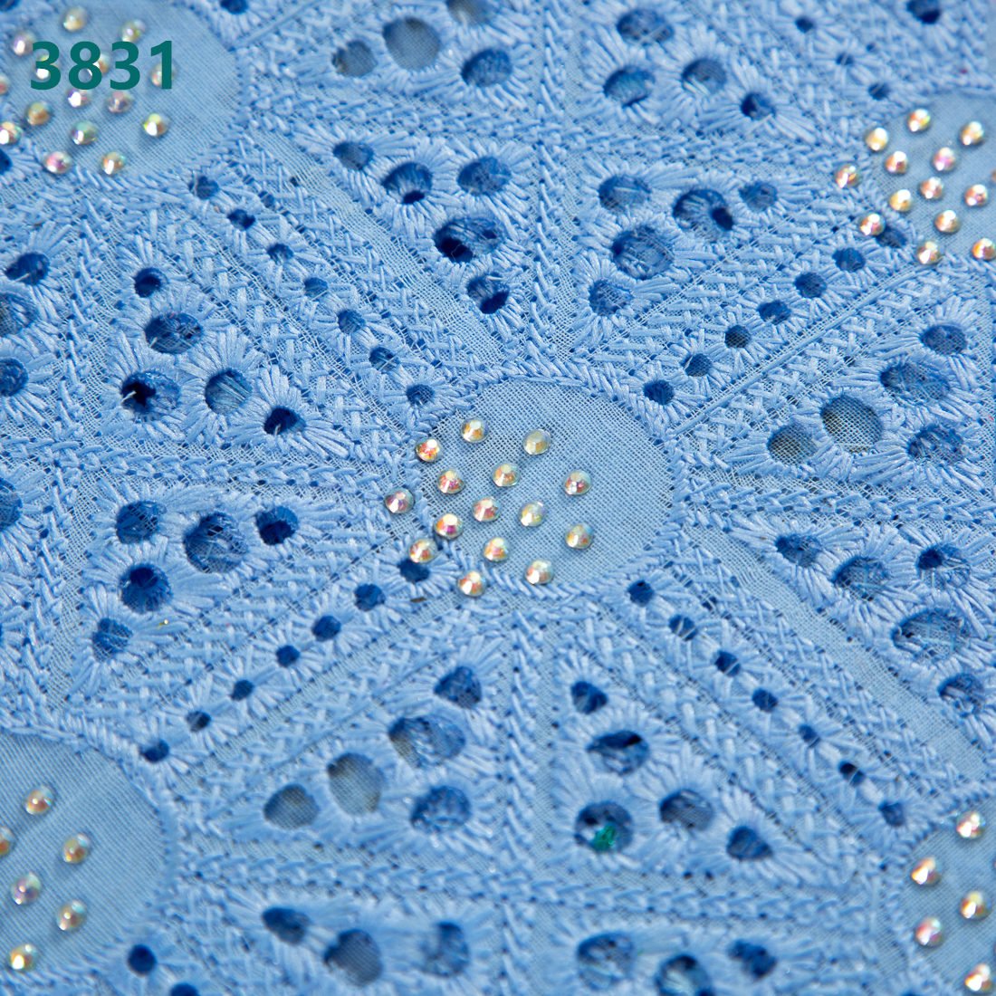 Pure White African Lace Fabric High Quality Classic Nigeria Cotton Lace Fabric With Crystals for Women Wedding Dresses 3831