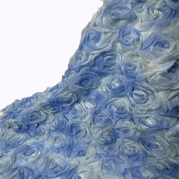 Low Price 3D Flower Lace Floral Tulle Mesh Net Embroidery Fabric By The Yard For Women