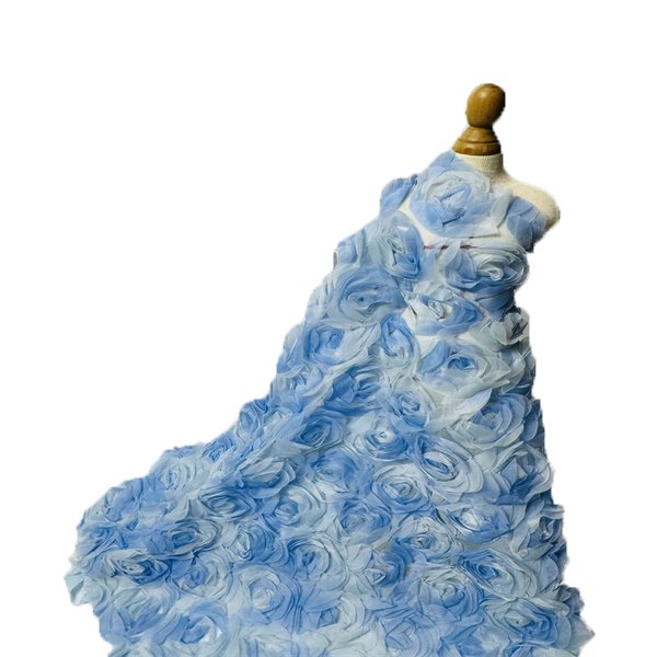 Low Price 3D Flower Lace Floral Tulle Mesh Net Embroidery Fabric By The Yard For Women