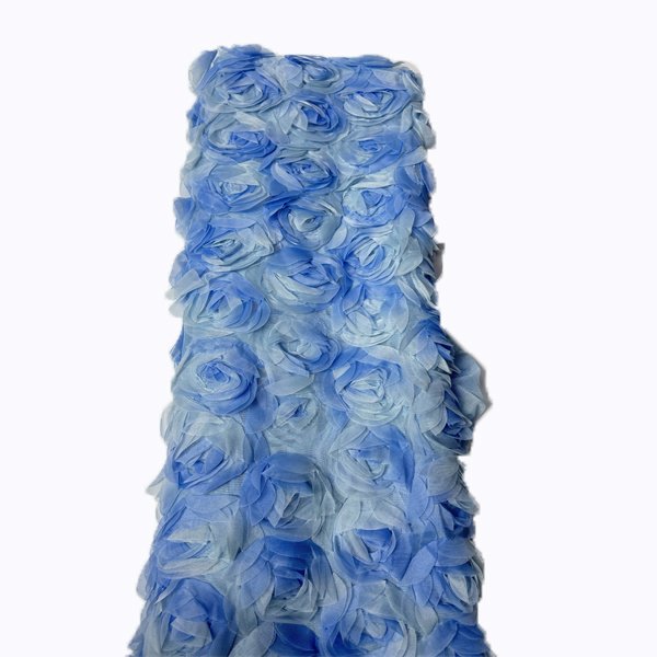 Low Price 3D Flower Lace Floral Tulle Mesh Net Embroidery Fabric By The Yard For Women