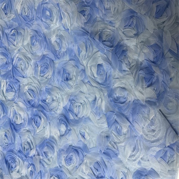 Low Price 3D Flower Lace Floral Tulle Mesh Net Embroidery Fabric By The Yard For Women