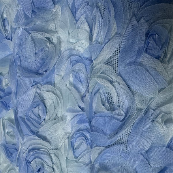 Low Price 3D Flower Lace Floral Tulle Mesh Net Embroidery Fabric By The Yard For Women