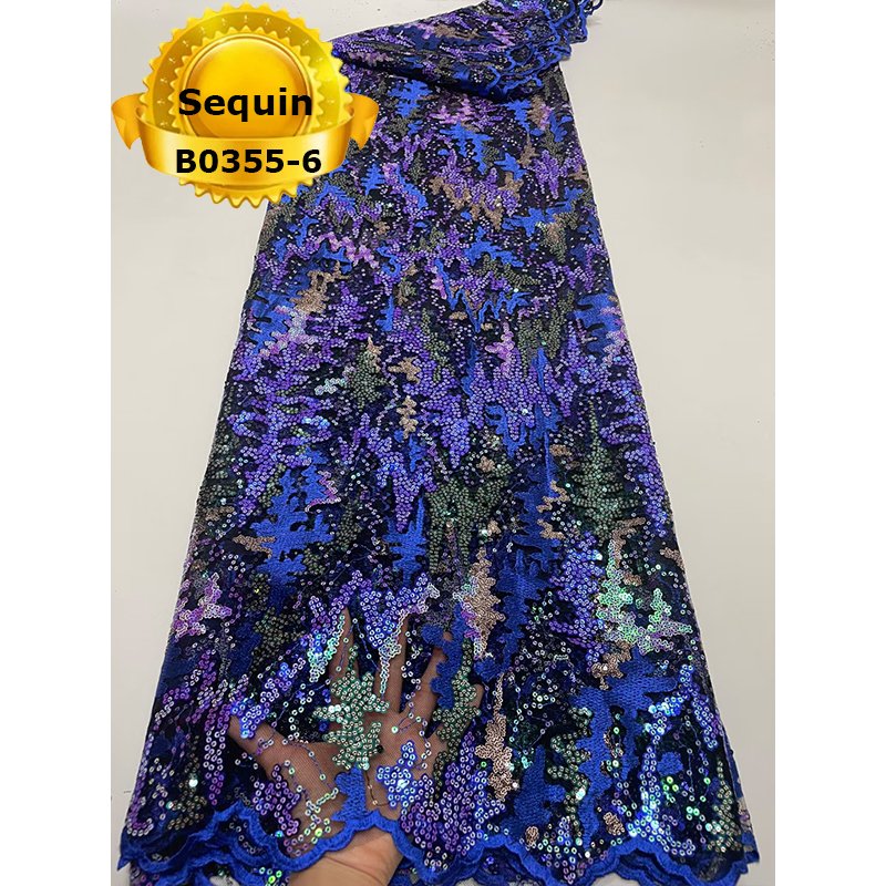 Good quality mix color embroidery with sequins french lace Fabric For Garment