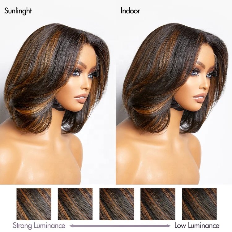 High Quality Glueless Wig Silky Blunt Bob Cut 5x5 Closure HD Lace Front Wig Breathable Cap 100% Human Hair Wig