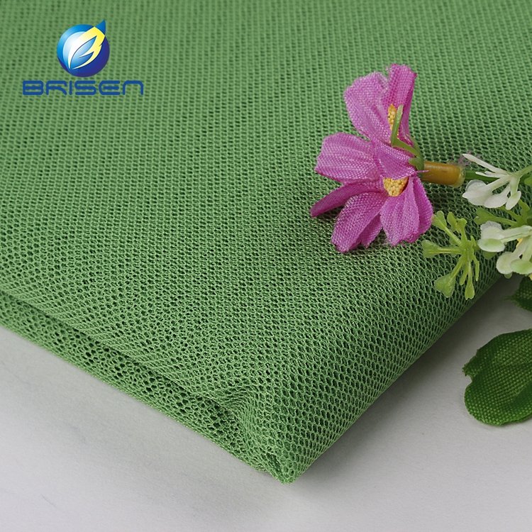 Green Bridal Polyester Net Fabric For Wedding Stage Embroidery