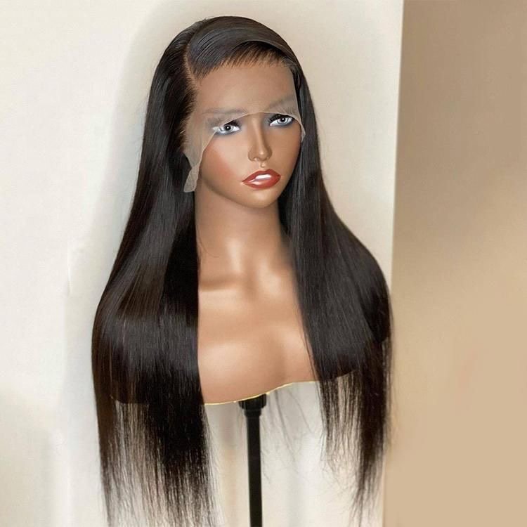 360 HD Lace Frontal Wig Pre Plucked Bone Straight Remy Brazilian Virgin Human Hair Wig Bleached Knots