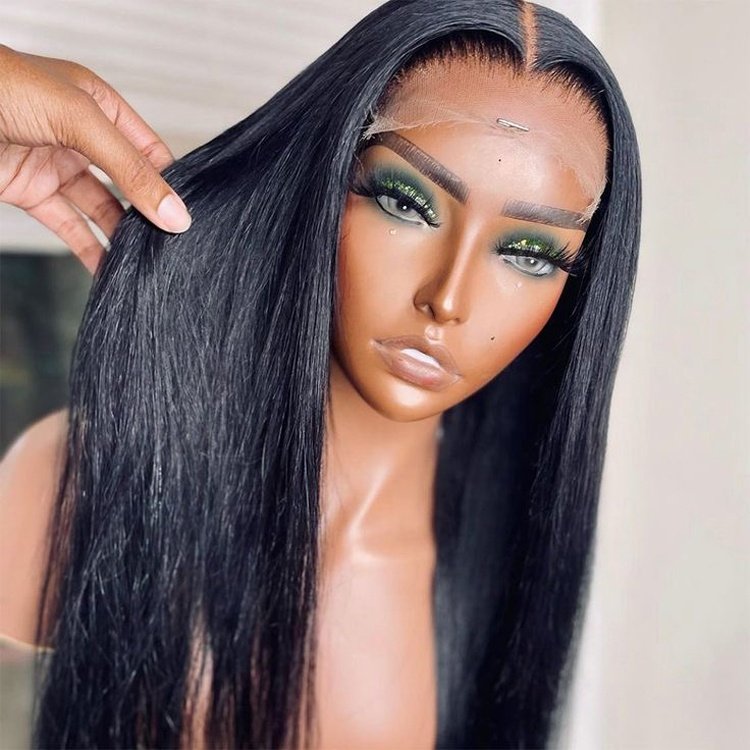 360 HD Lace Frontal Wig Pre Plucked Bone Straight Remy Brazilian Virgin Human Hair Wig Bleached Knots