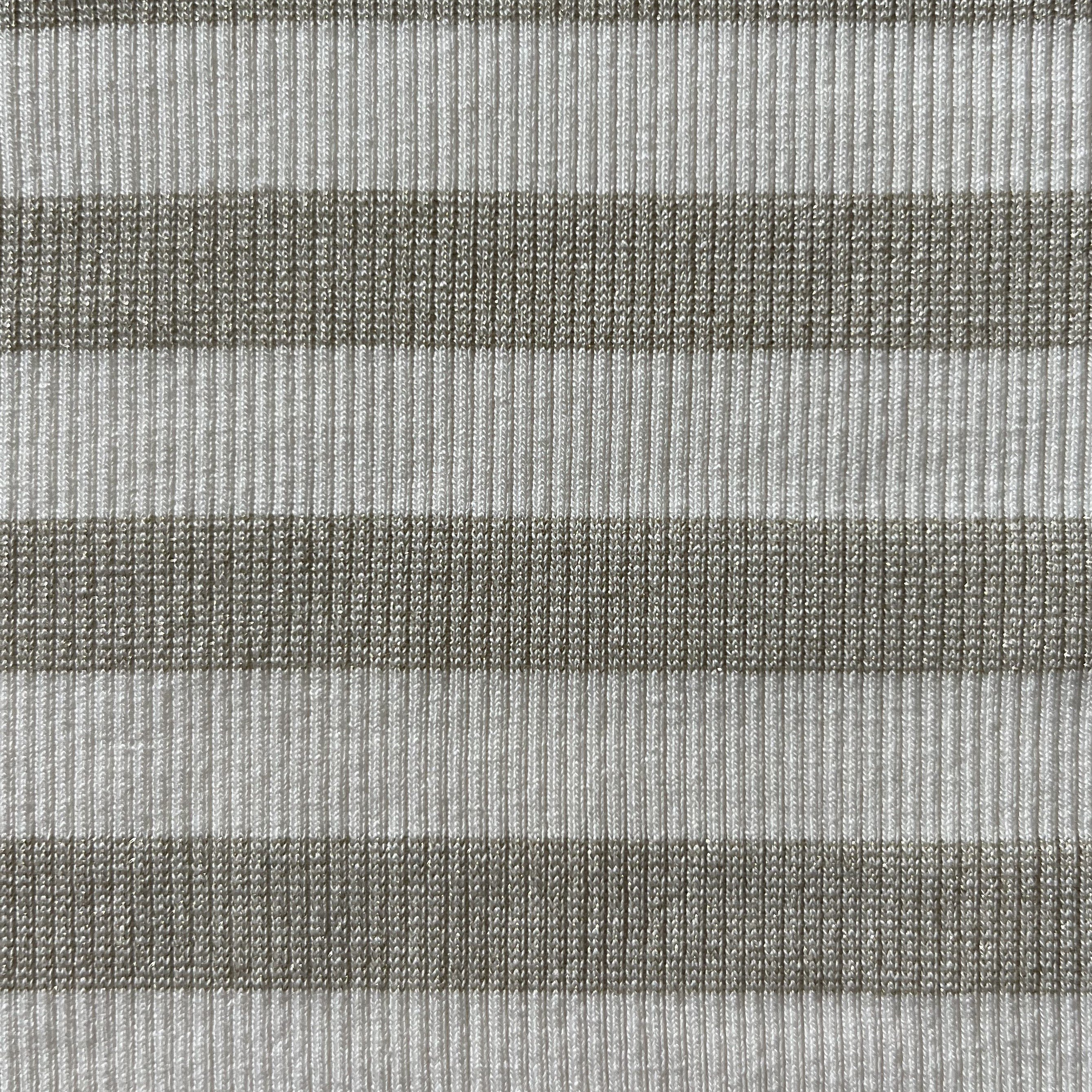 Factory Supply Hot Sale Rayon Lurex Spandex Shiny Metallic Fabric Metallic Rib for lady dress Yand dyed lurex Knit