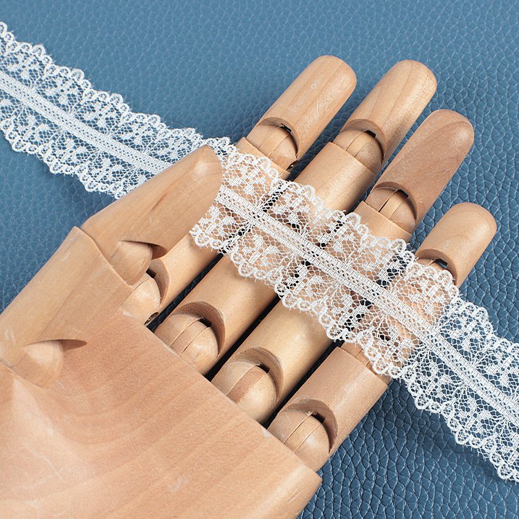 Hot sale double color flower lace trim lace trim with pearl luxury lace trim fabric wed beaded wedding