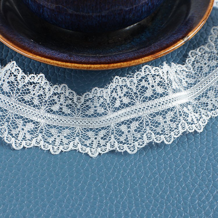 Hot sale double color flower lace trim lace trim with pearl luxury lace trim fabric wed beaded wedding