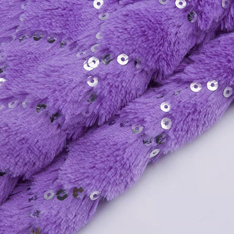 Recycled Free Sample Cheap Wholesale Embroidery Sequin 100 Polyester Plush Flock Velvet Fleece Fabric
