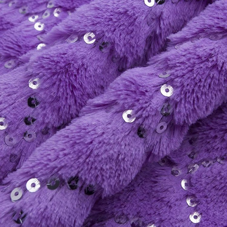 Recycled Free Sample Cheap Wholesale Embroidery Sequin 100 Polyester Plush Flock Velvet Fleece Fabric