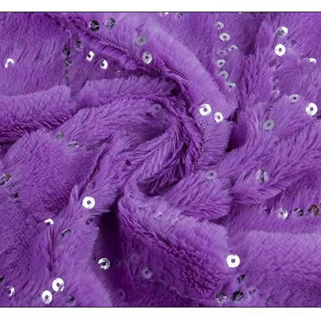Recycled Free Sample Cheap Wholesale Embroidery Sequin 100 Polyester Plush Flock Velvet Fleece Fabric