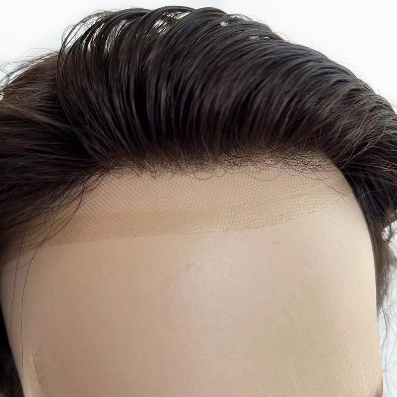 hot sell human hair replacement systems breathable toupee for men lace toupee swiss