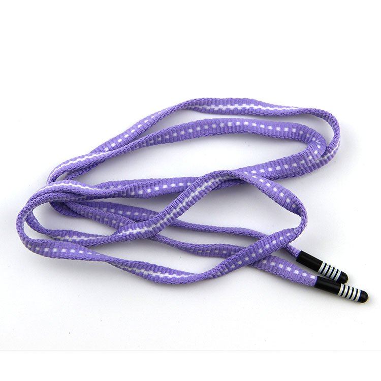 Good Quality Fashionable 6mm Purple Thick Flat Magnetic Weave Shoe Laces Custom Aglet Metal End Of Tips Shoe Laces