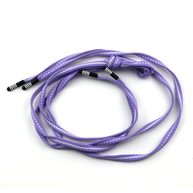 Good Quality Fashionable 6mm Purple Thick Flat Magnetic Weave Shoe Laces Custom Aglet Metal End Of Tips Shoe Laces