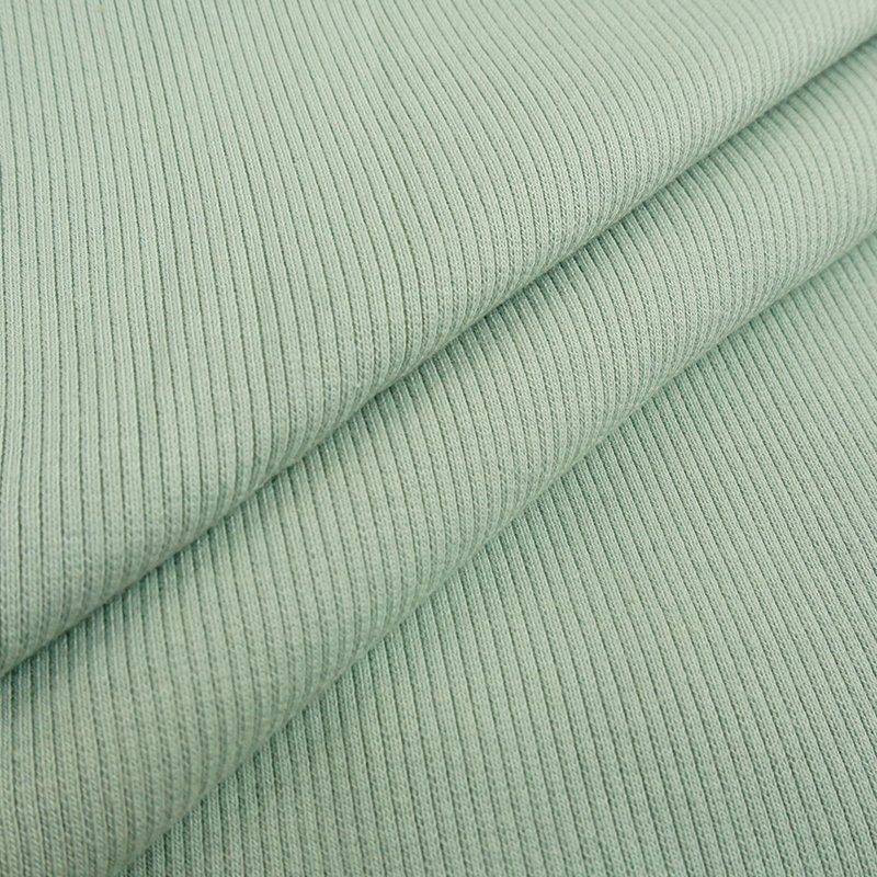 Popular Solid Color Jersey Polyester Spandex Ribbed Elastic 4*2 Thick Knitted Rib Knit Fabric For Winter