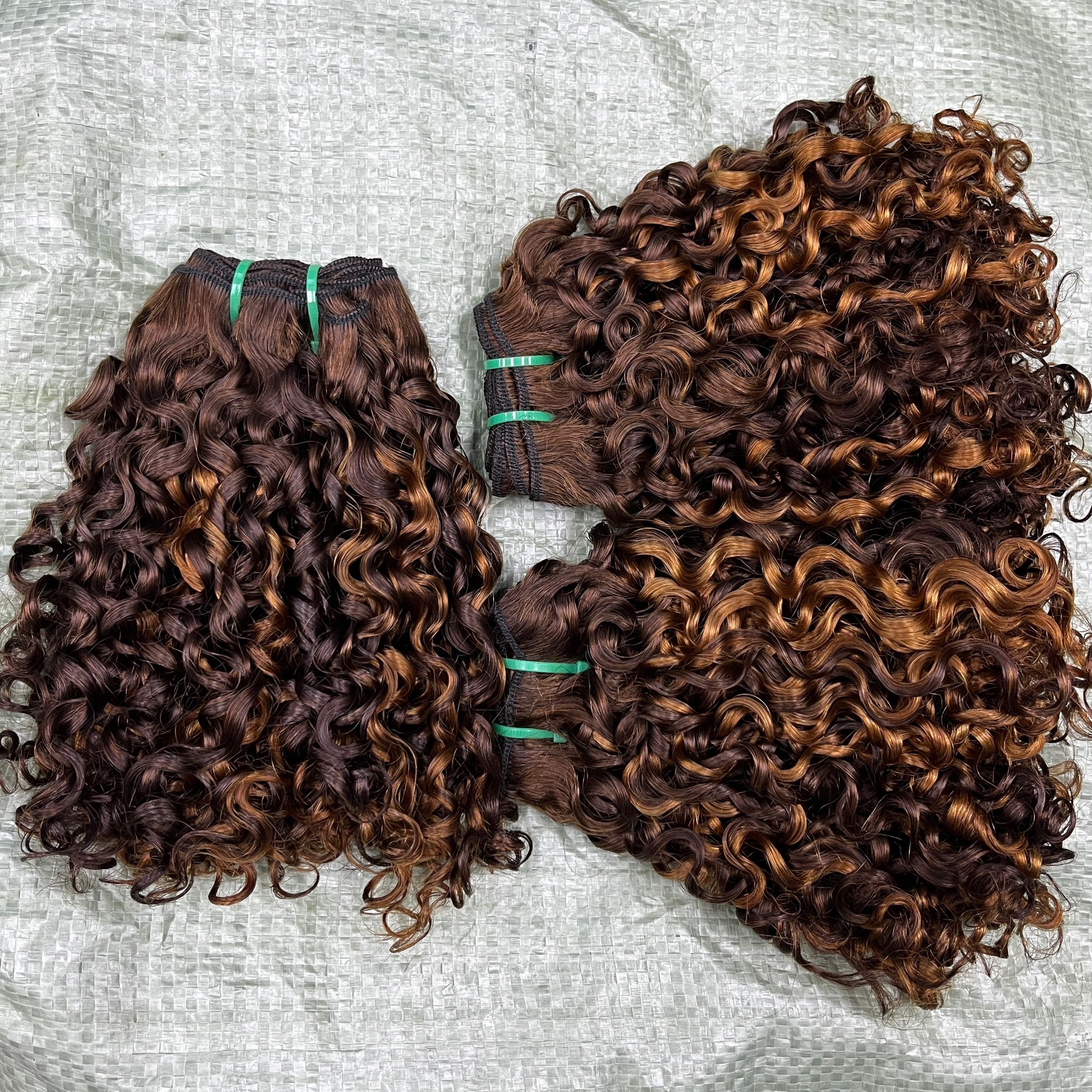 12a Fumi Super Double Drawn Virgin Indian Human Hair Pixie Curls 3 Bundles with Lace Frontal Closure